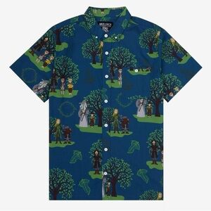 BoxLunch The Lord of the Rings Character Portraits Allover Print Button Up Large